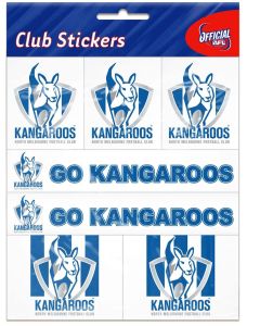 North Melbourne Kangaroos AFL Team Logo Sticker Sheet