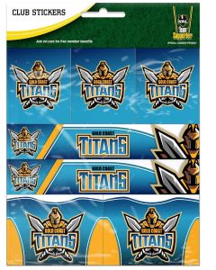 Gold Coast Titans NRL Team Logo Sticker Sheet