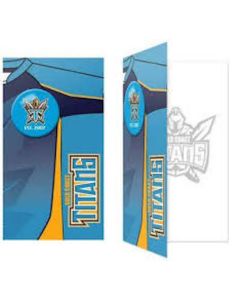 Gold Coast Titans NRL Birthday, Greeting Card with Badge