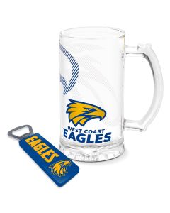 West Coast Eagles AFL Stein and Opener Set