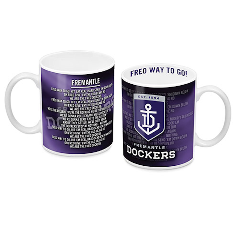 Fremantle Dockers AFL Team Song Mug Coffee Cup 9314783117420 eBay