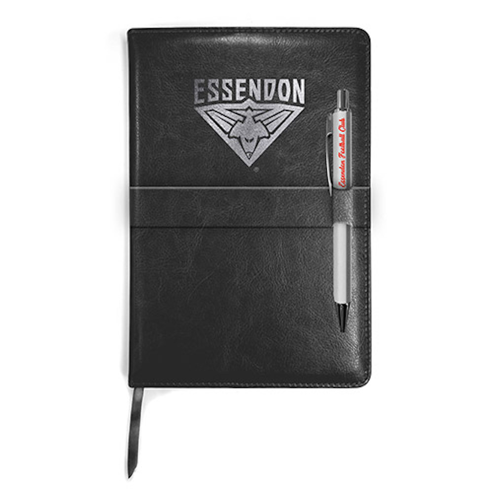Essendon Bombers AFL PU Leather Notebook and Pen Gift Pack ...
