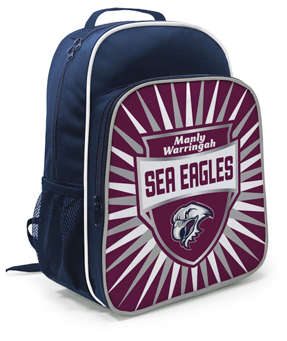 Manly Sea Eagles NRL Shield Junior Backpack One Little Footy Fan