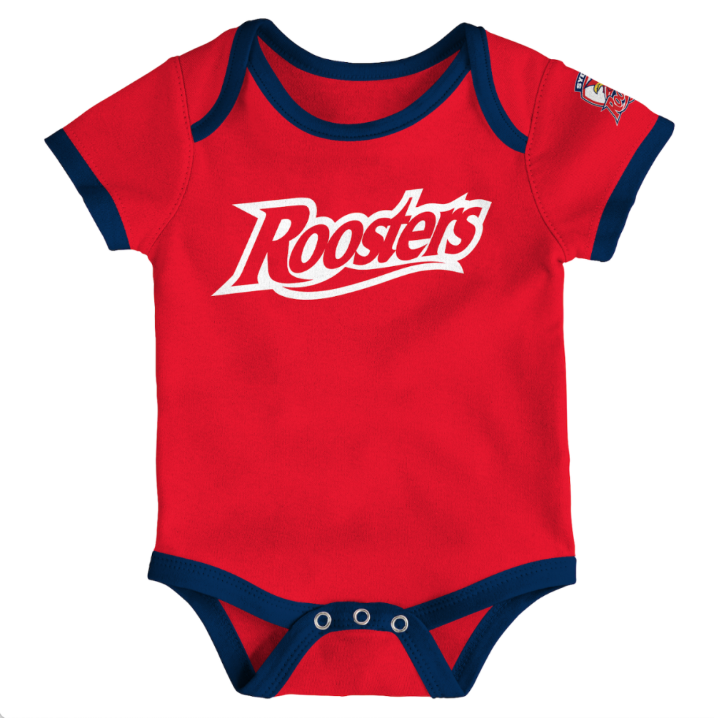 Sydney Roosters NRL 3 Baby Bodysuit Set sizes 0 to 000 One Little Footy Fan