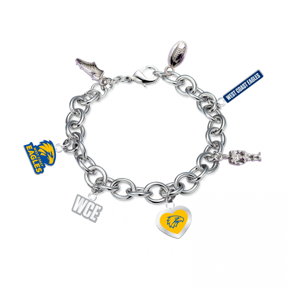 West Coast Eagles AFL Charm Bracelet One Little Footy Fan