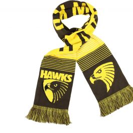 Hawthorn Hawks AFL Linebreak Jacquard Scarf - One Little Footy Fan