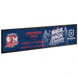 125306 SYDNEY ROOSTERS 2018 NRL PREMIERS RUBBER BACK BAR RUNNER MAT 