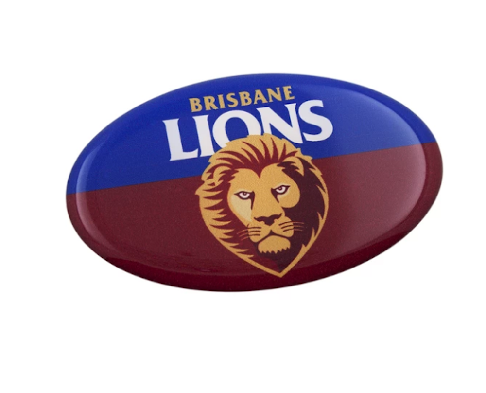 Brisbane Lions AFL Emblem LENSED Chrome Decal Badge Cars Bikes Laptops Gift