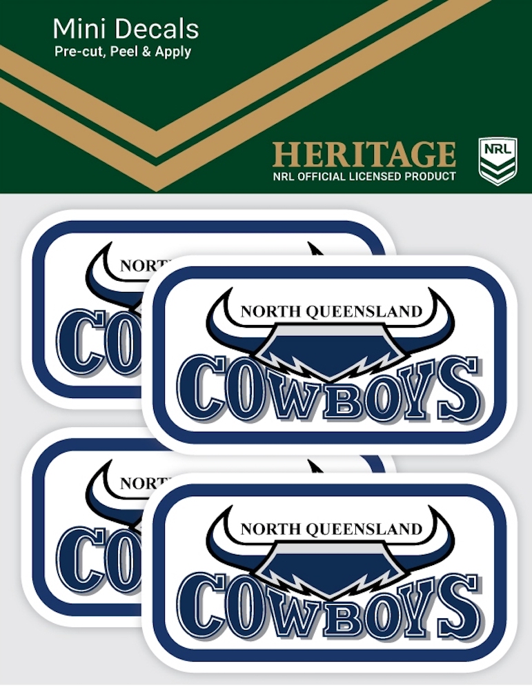 North Queensland Cowboys NRL Heritage Logo Mini Decal ...